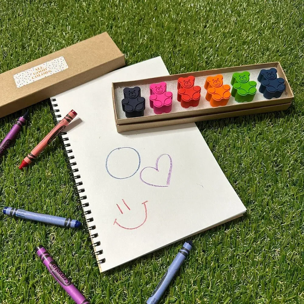 2/$30 Gummy Bears Crayons (6) Kids Girls Boys, Unique Colorful Fun Birthday Gift